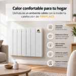 Radiador Eléctrico de Inercia Cerámica FIREPLACE Blanco de 1500 W - Imagen 2