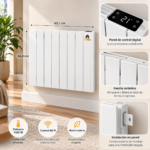 Radiador Eléctrico de Inercia Cerámica FIREPLACE Blanco de 1500 W - Imagen 3